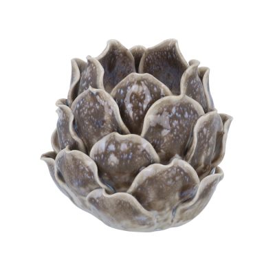 Gisela Graham Grey Reactive Glaze Artichoke T-Lite Holder