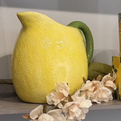 Gisela Graham Lemon Ceramic Pitcher Jug lifestyle