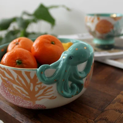 House of Disaster Coral Octopus Bowl