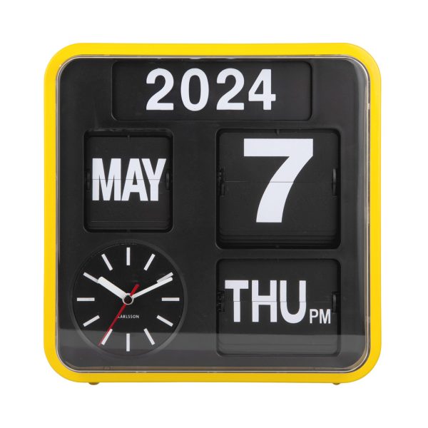 Karlsson Wall Clock Mini Flip Yellow face on