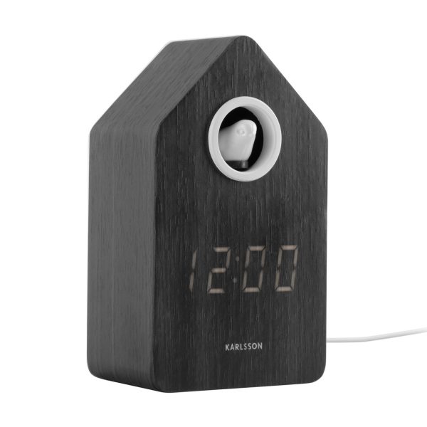 Karlsson Alarm Clock Cuckoo LED Black Wood
