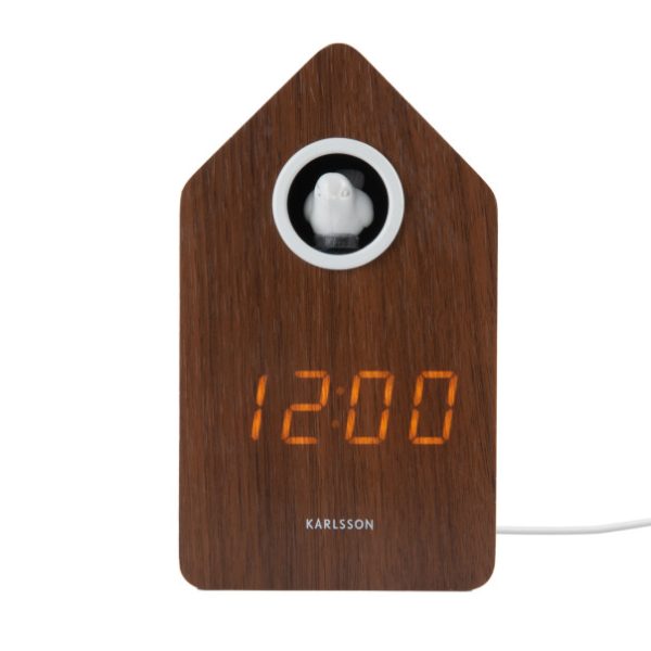 Karlsson Alarm Clock Cuckoo LED Dark Wood
