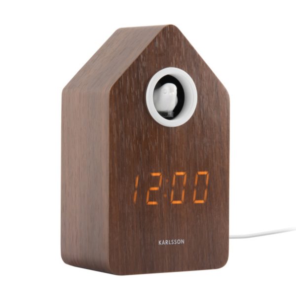 Karlsson Alarm Clock Cuckoo LED Dark Wood