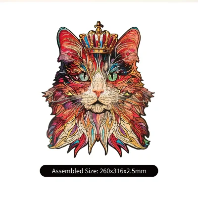 Rowood Cat King Wooden Jigsaw Puzzle
