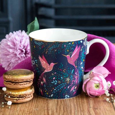 Sara Miller London - India Hummingbird Navy Mug