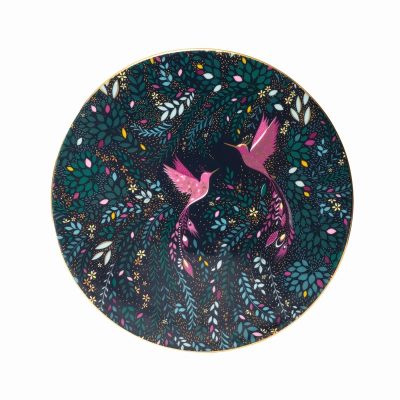 Sara Miller Hummingbird Navy Serving Plate