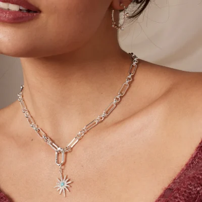 Ashiana Azur Silver Sun charm on model