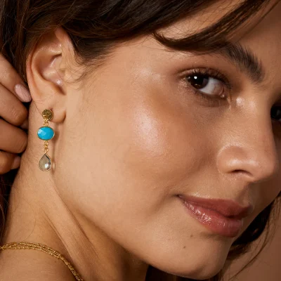 Ashiana Sia Earrings Turquoise on model