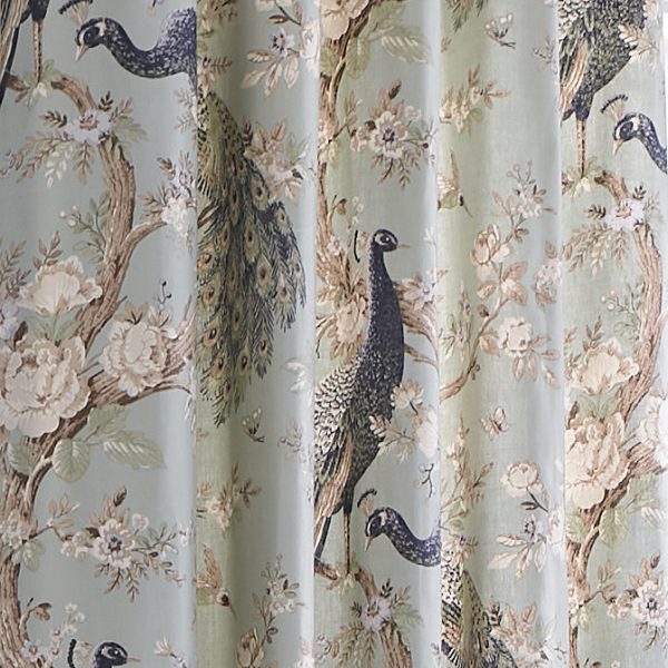 Laura Ashley Belvedere Duckegg Ready Made Eyelet Curtains close up