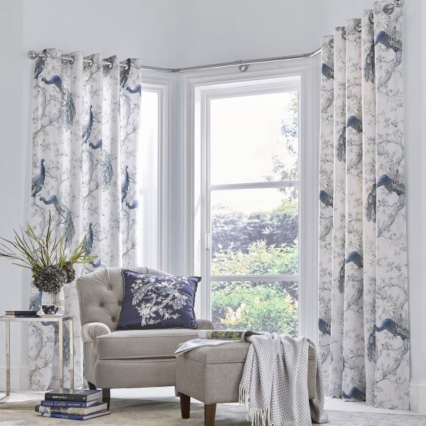 Laura Ashley Belvedere Midnight Ready Made Eyelet Curtains main