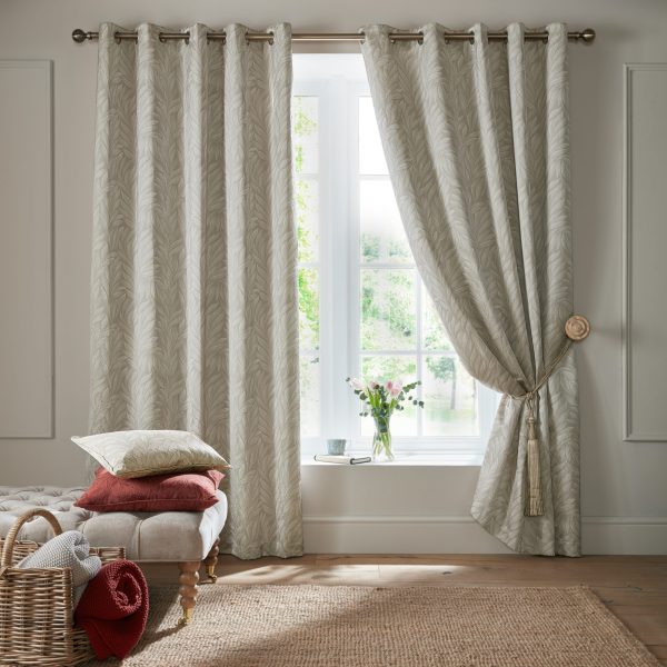 Laura Ashley Coulderton Natural Readymade Eylet Curtains main
