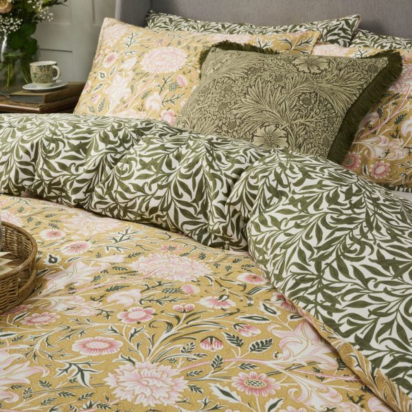 William Morris At Home Double Bough Gold Bedding Set cameo