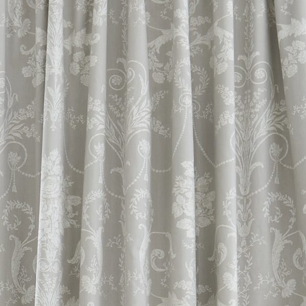 Laura Ashley Josette Dove Grey Readymade Blackout Headertape Curtains close