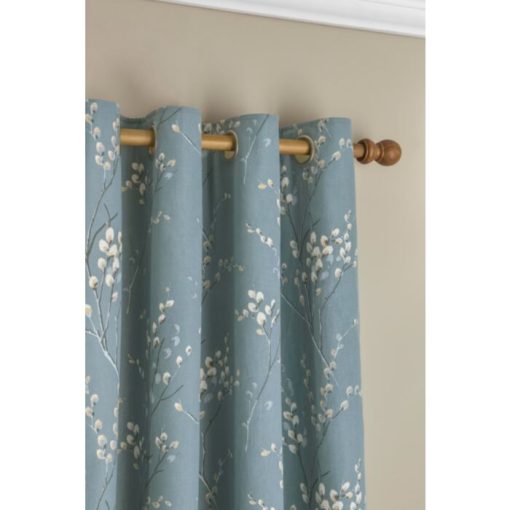 Laura Ashley Pussy Willow Dark Seaspray Ready Made Curtains eyelet