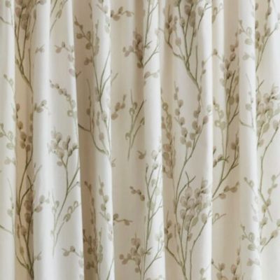 Laura Ashley Pussy Willow Off White Hedgerow Readymade Headertape Curtains close