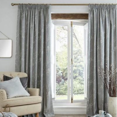 Laura Ashley Pussy Willow Steel Header Tape Curtains main