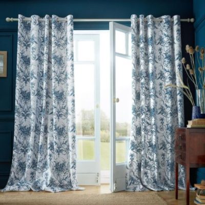 Laura Ashley Tuileries Midnight Ready Made Eyelet Curtains main