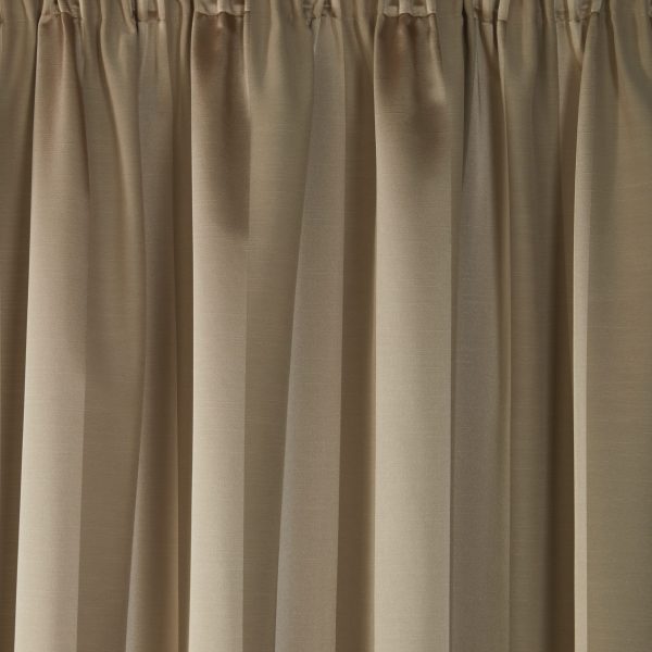Laura Ashley Lille Stripe Truffle Readymade Headertape Curtains header