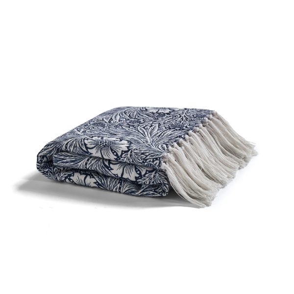 William Morris At Home Marigold Indigo Blue Throw bale