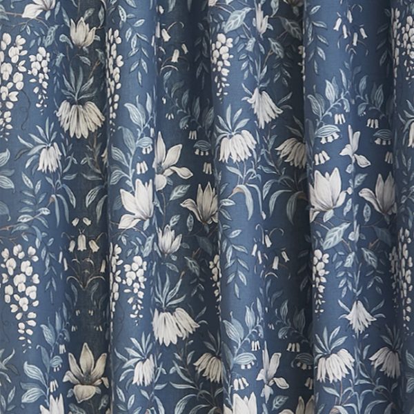 Laura Ashley Parterre Seaspray Ready Made Eyelet Curtains close up