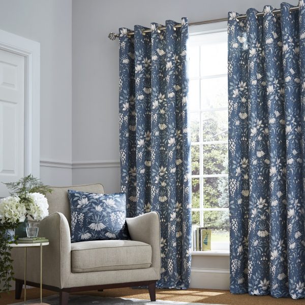 Laura Ashley Parterre Seaspray Ready Made Eyelet Curtains main