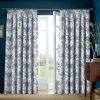 Laura Ashley Tuileries Midnight Readymade Blackout Headertape Curtains main