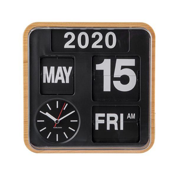 Karlsson Wall Clock Mini Flip Light Wood Veneer