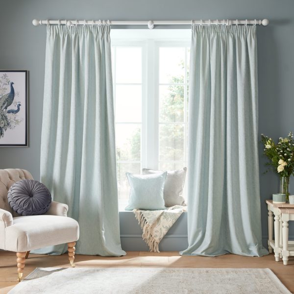 Laura Ashley Whinfell Duckegg Readymade Headertape Curtains main