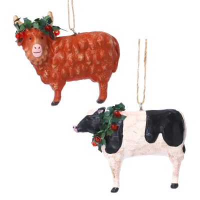 Gisela Graham Resin Cow Decoration, 2 Assorted