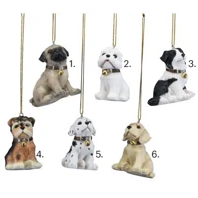15122 dog decoration labeled