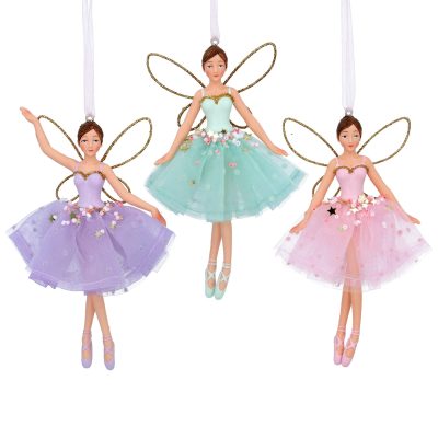 Gisela Graham Resin Decoration 14cm - Pastel Fairy, 3 Assorted
