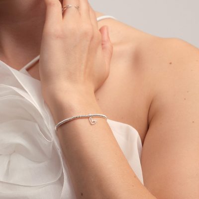 Joma Jewellery Laboratory Grown Diamond A Little 'Happy 21st Birthday' Bracelet In Silver Plating