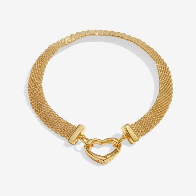 Joma Jewellery Heart Clasp Bracelet In Gold Plating
