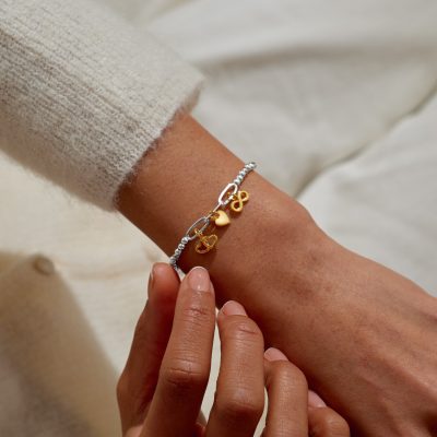 Joma Jewellery Celestial Charms Bracelet In Silver And Gold Plating