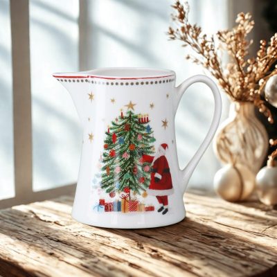 Gisela Graham Nostalgia Santa with Tree New Bone China Jug, Medium
