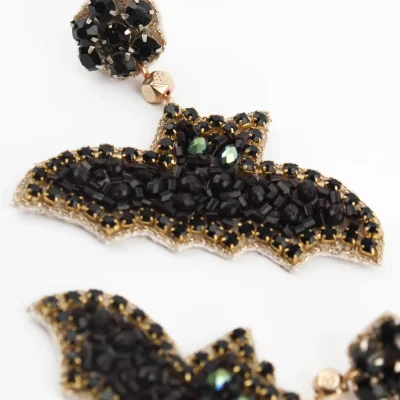 My Doris Halloween Black Bat Earrings
