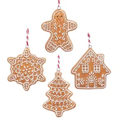 Gisela Graham Ceramic Gingerbread Mini Shapes Decoration
