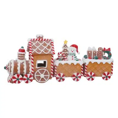Gisela Graham Claydough Ornament 14cm - Gingerbread Train