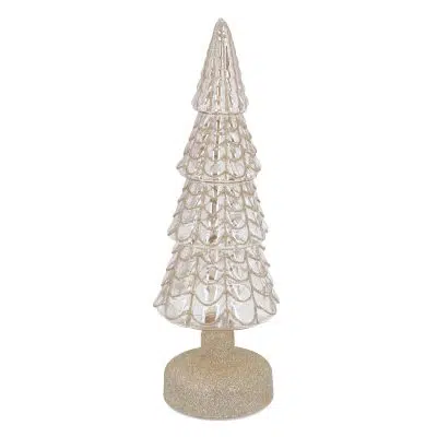 Gisela Graham Gold Glass LED Tree Ornament, Small