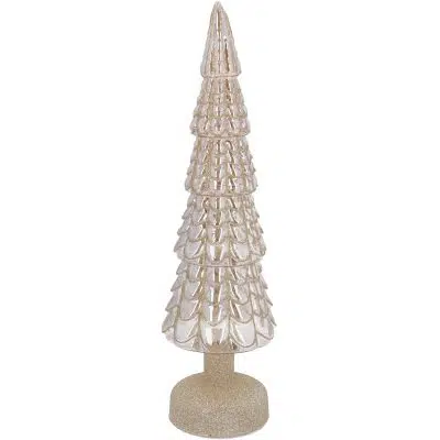 Gisela Graham Gold Glass LED Tree Ornament, Large
