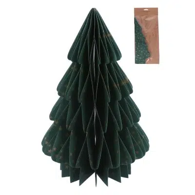 Gisela Graham Green Paper Honeycomb Tree with Gold Stars Ornament
