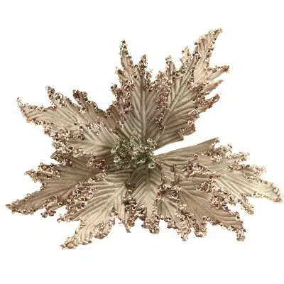 Gisela Graham Pick 32cm - Gold Poinsettia/Gold Sequins