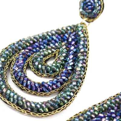 My Doris Blue and Teal Teardrop Earrings