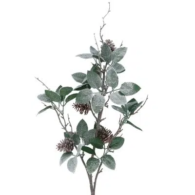 Gisela Graham Frosted Leaves & Cones Spray