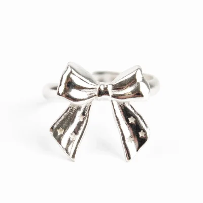 My Doris Silver Bow Adjustable Ring - Maison White