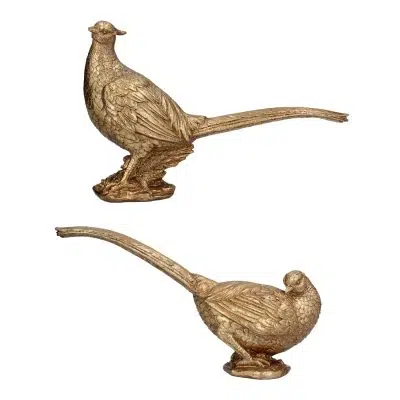 Gisela Graham Resin Ornament 35cm - Gold Pheasant, 2as