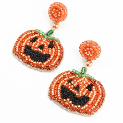 My Doris Happy Face Pumpkin Earrings