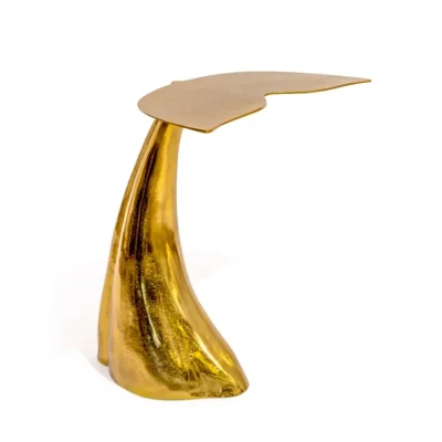 Gold Aluminium Whale Tail Side Table