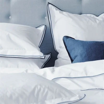 Designers Guild Astor Duvet Cover Set 400TC Denim Blue close up