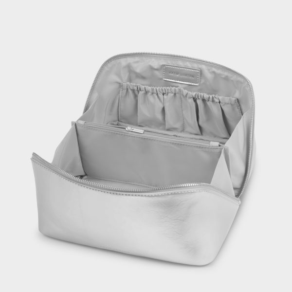 Alternative view of Katie Loxton Large Fold-Out Wash Bag  Silver Patent Crackle